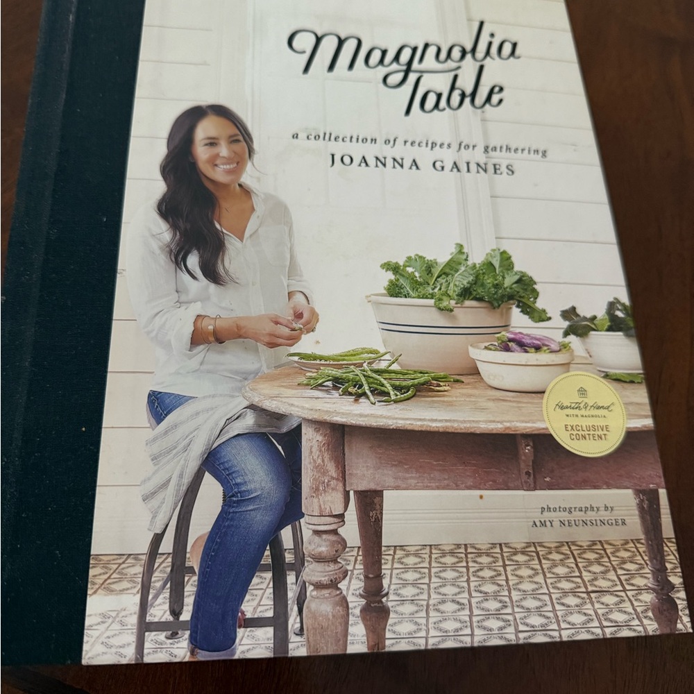 Magnolia Table Cookbook with Beige and White Cover